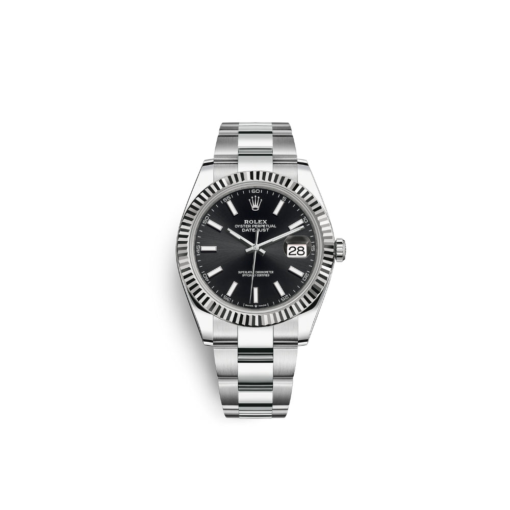 Rolex Datejust Steel and White Gold Watch - Black Dial - 126334