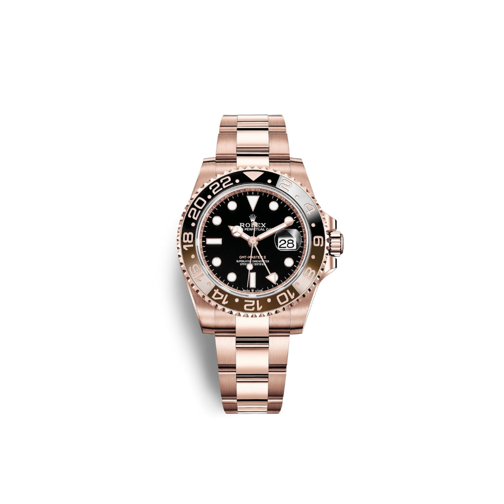 Rolex GMT-Master II Everose Gold Date Watch - Brown and Black Bezel - Oyster Bracelet - 126715CHNR