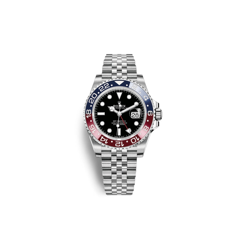 Rolex GMT-Master II Steel Date Watch - Blue and Red Bezel - Oyster Bracelet - 126710BLRO