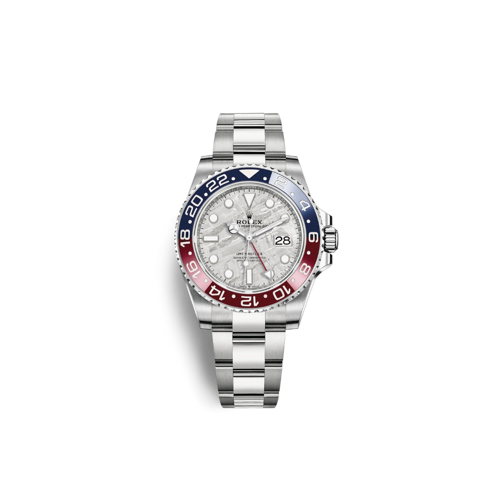 Rolex GMT-Master II White Gold Date Watch - Meteorite Dial - Blue and Red Bezel - Oyster Bracelet - 126719BLRO