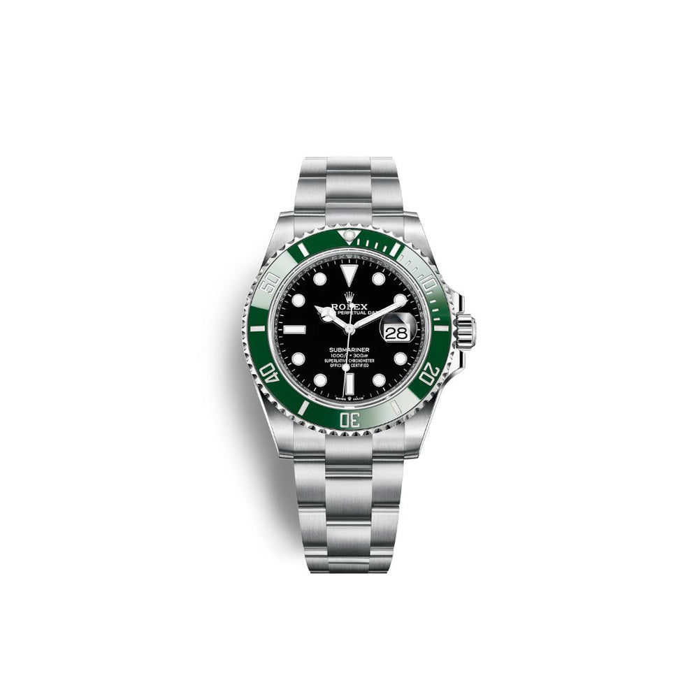 Rolex Submariner Steel Date Watch - Green Bezel - 126610LV