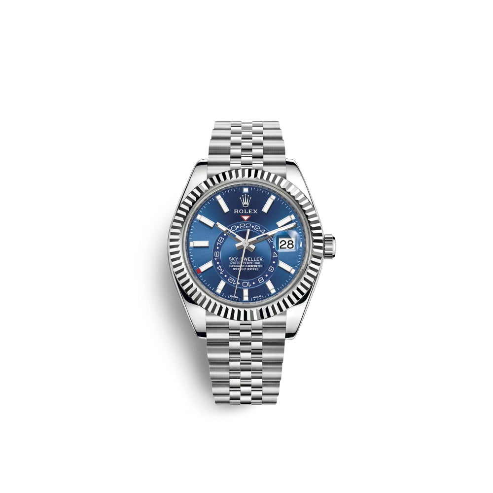 Rolex Sky-Dweller Steel and White Gold Watch - Blue Dial - Jubilee Bracelet - 326934